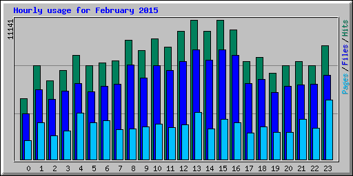 Hourly usage for February 2015