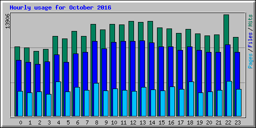 Hourly usage for October 2016